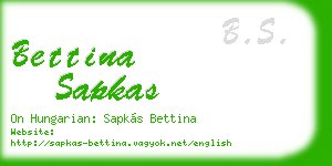 bettina sapkas business card
