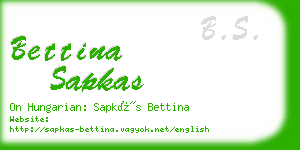 bettina sapkas business card